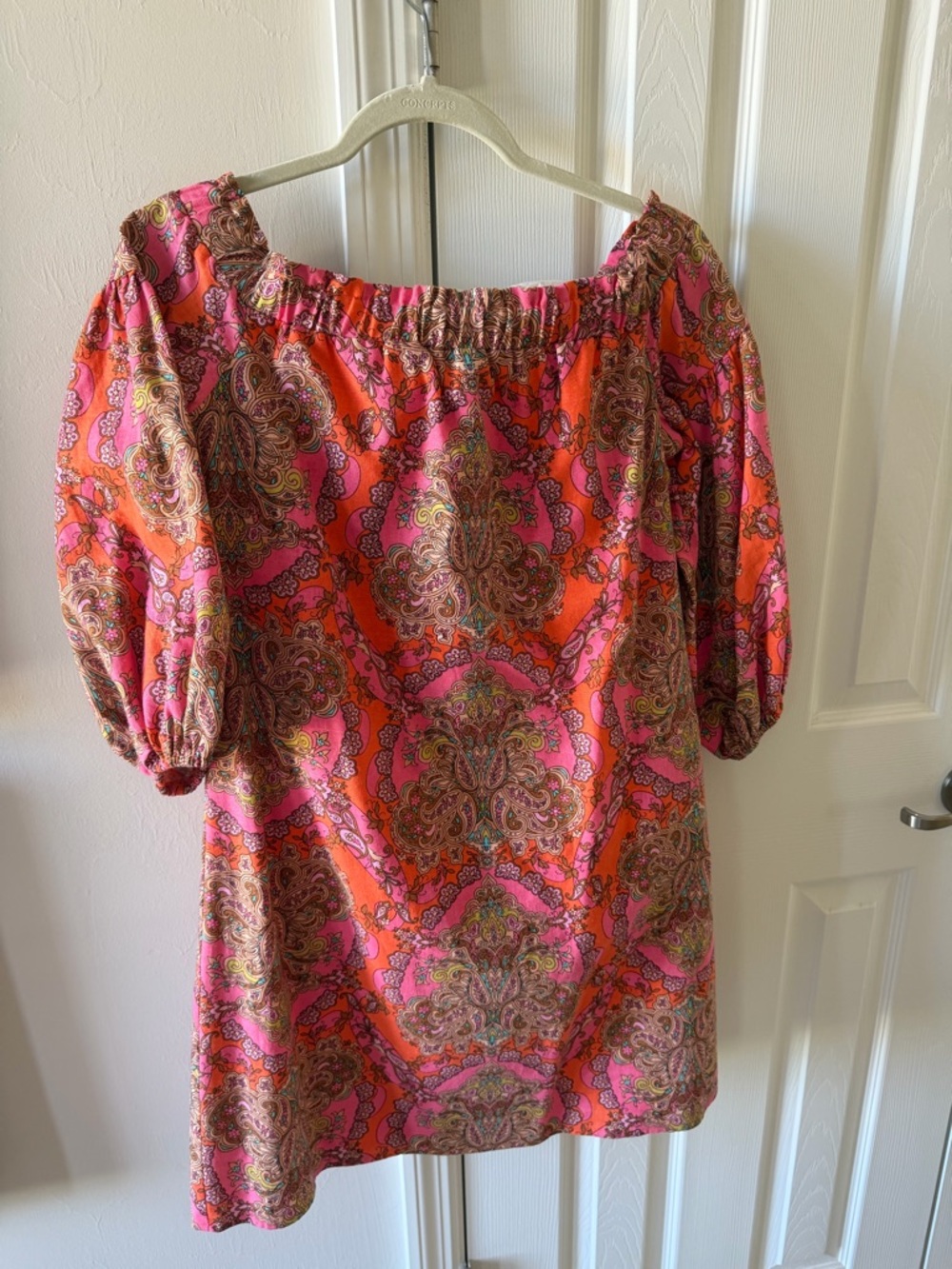 Vince Camuto Orange Dress with Pink Paisley pattern